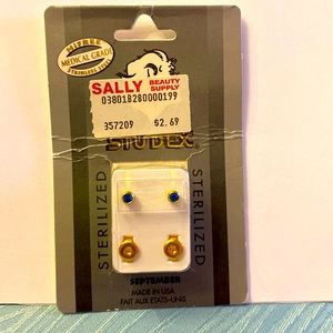 NIB stud earrings- faux sapphire “September”